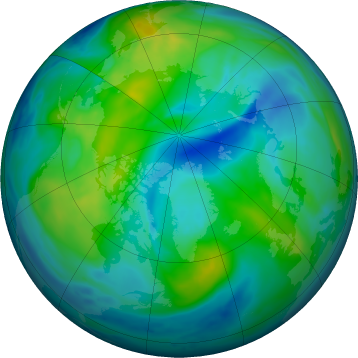 Arctic ozone map for 05 November 2017